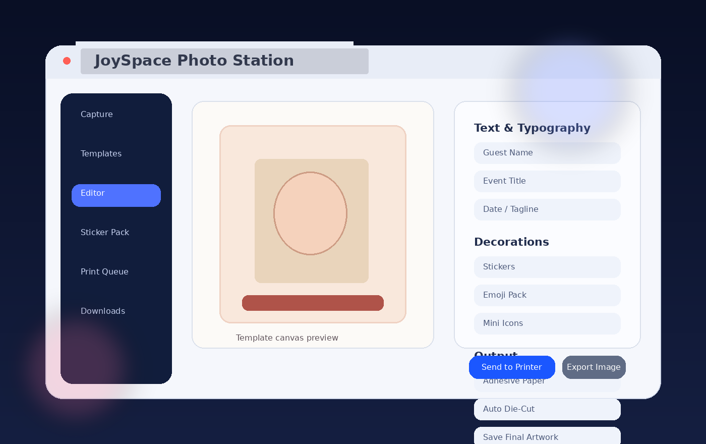 Software screenshot mockup